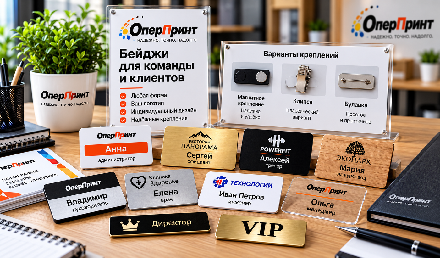 Изготовление бейджей в Бюро ОперПринт