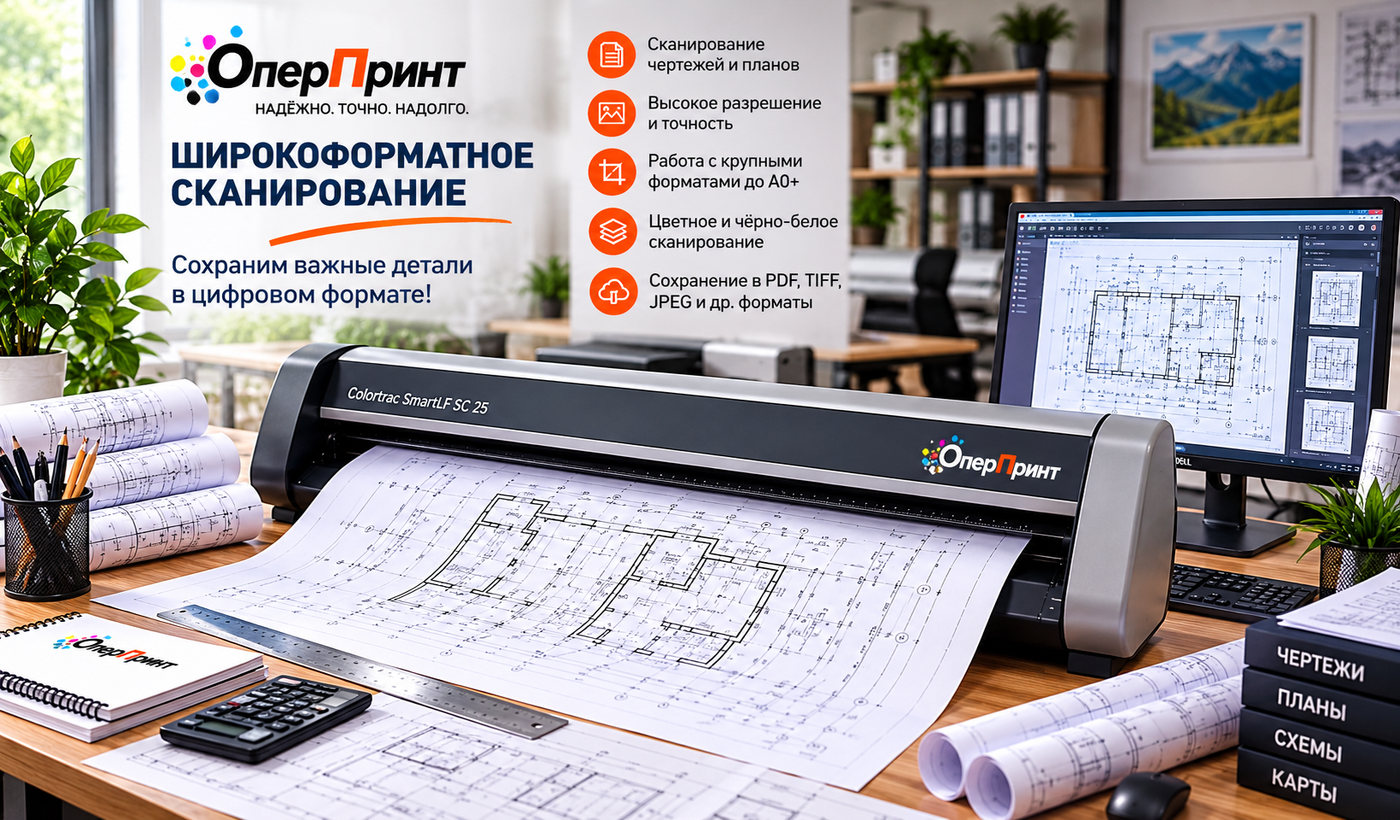Широкоформатное сканирование в Бюро ОперПринт