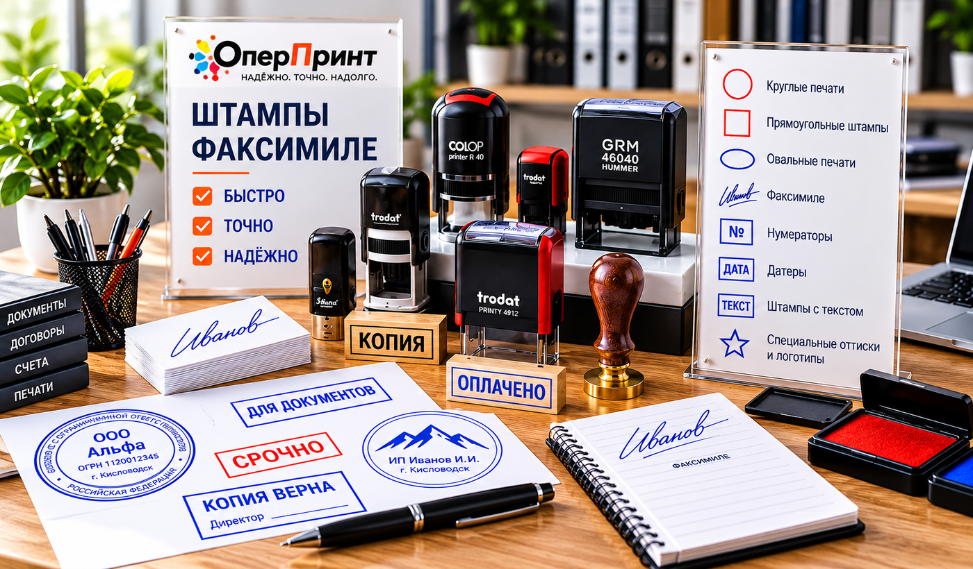 Печати, штампы и факсимиле в Бюро ОперПринт